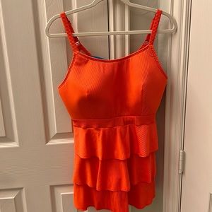Cacique Tankini Swim Top. Orange. Like New. Size 20